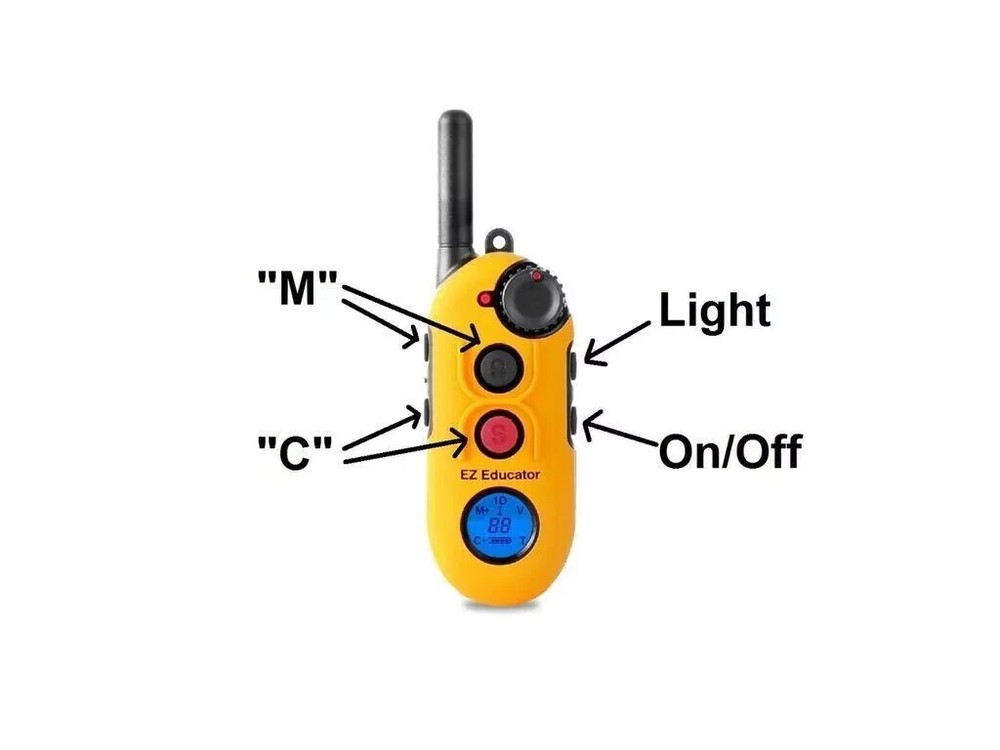 E-Collar EZ-900 Easy Educator Replacement TRANSMITTER ONLY YELLOW FREE CLICKER!