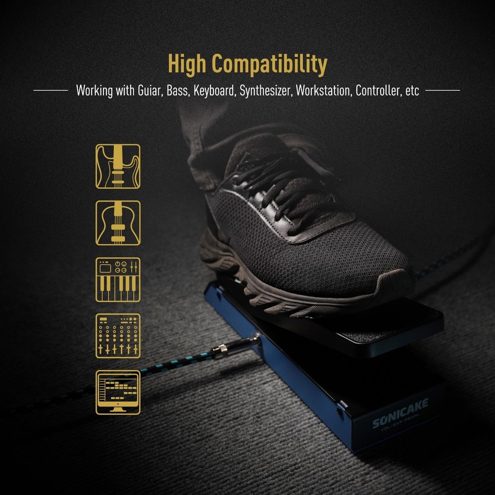 SONICAKE Volume Expression Pedal, Expression EXP & Passive Volume 2 in 1 Comb...
