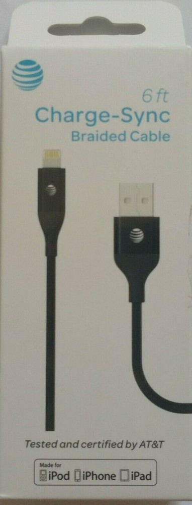 AT&T MFi-Certified 6ft Charge Sync Lightning USB Cable iPhone iPad