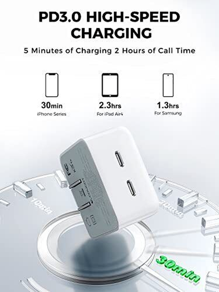 35W USB-C Fast Charger PD Type-C Cable For iPhone 15 Pro Max Plus iPad Android