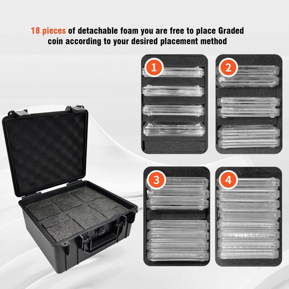 Graded Coin Storage Box, Graded Coin Slab Plastic Case Fits for 48 PCGS or NG...