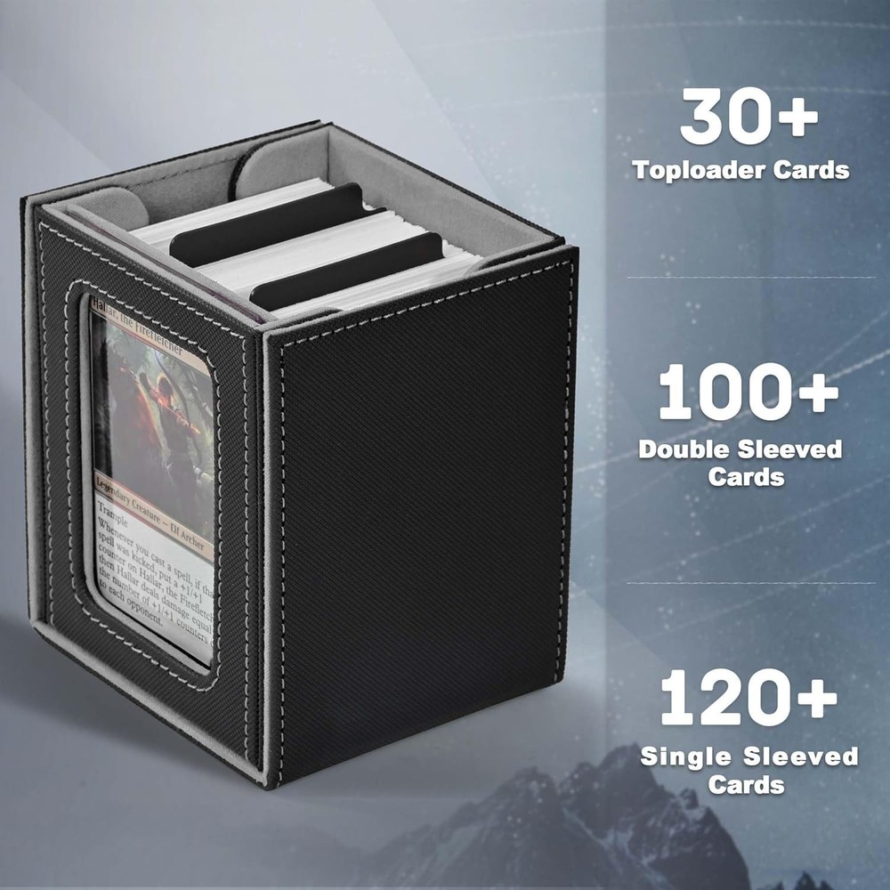 Showcase Your Cards: MTG Deck Box with Top Loader and Elegant Display Window
