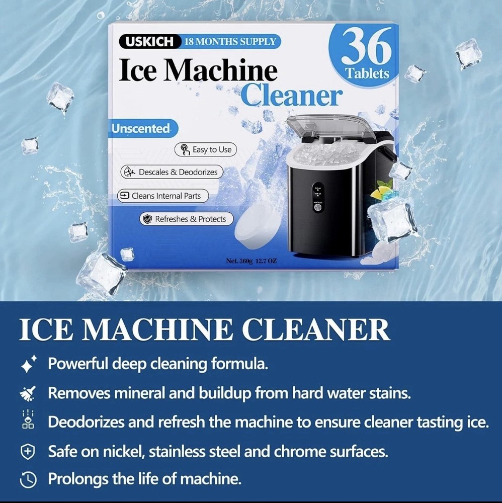 All-in-One Ice Maker Cleaning Tablets, 36 Pack - Easy, Effective Maintenance