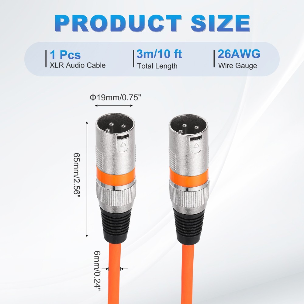 XLR MM Microphone Cable, Orange