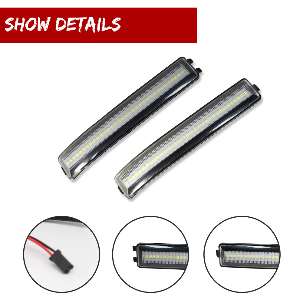 2X White LED Side Mirror Lamp Turn Signal Lights For 2009-2014 Ford F-150 Clear