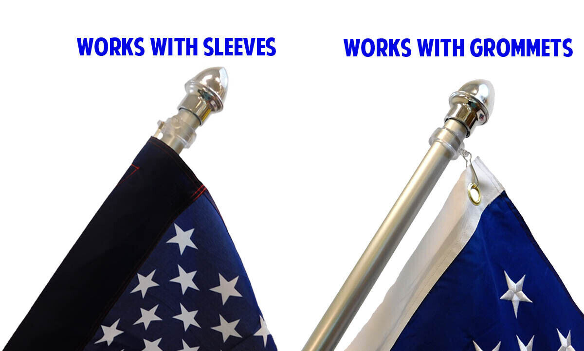 10ft Flag Pole Outdoor Aluminum In Ground Flag Pole 10' Silver Flag Pole