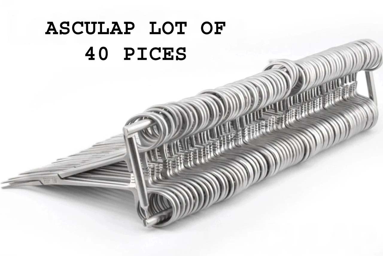 AESCULAP LOT OF 40 BH135R,BH145R Hemostatic Crile Curved Forceps Serrated 5.5"