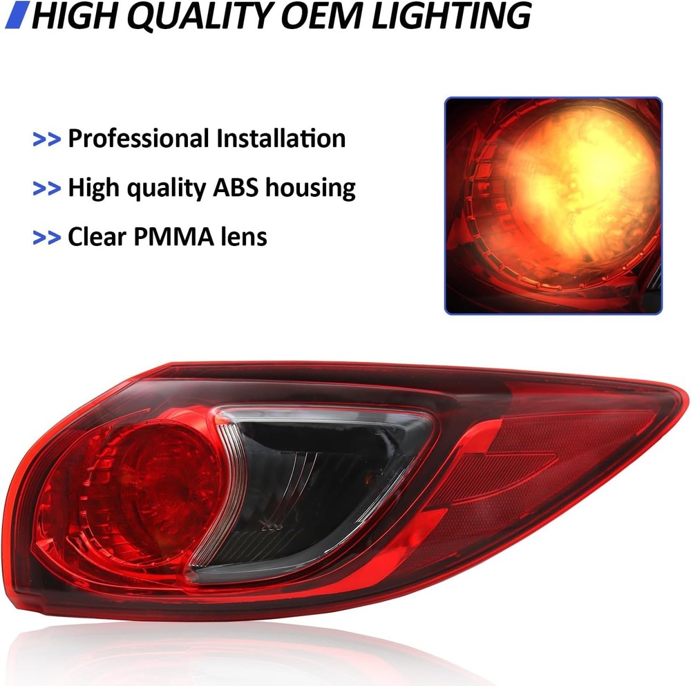 Outer Tail Light Fit for 2013 2014 2015 2016 Mazda CX-5, Left Driver Side