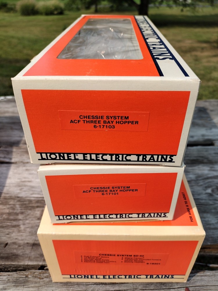LIONEL EMPTY SET Boxes and Master Box - Chessie System 6-11705 - EMPTY