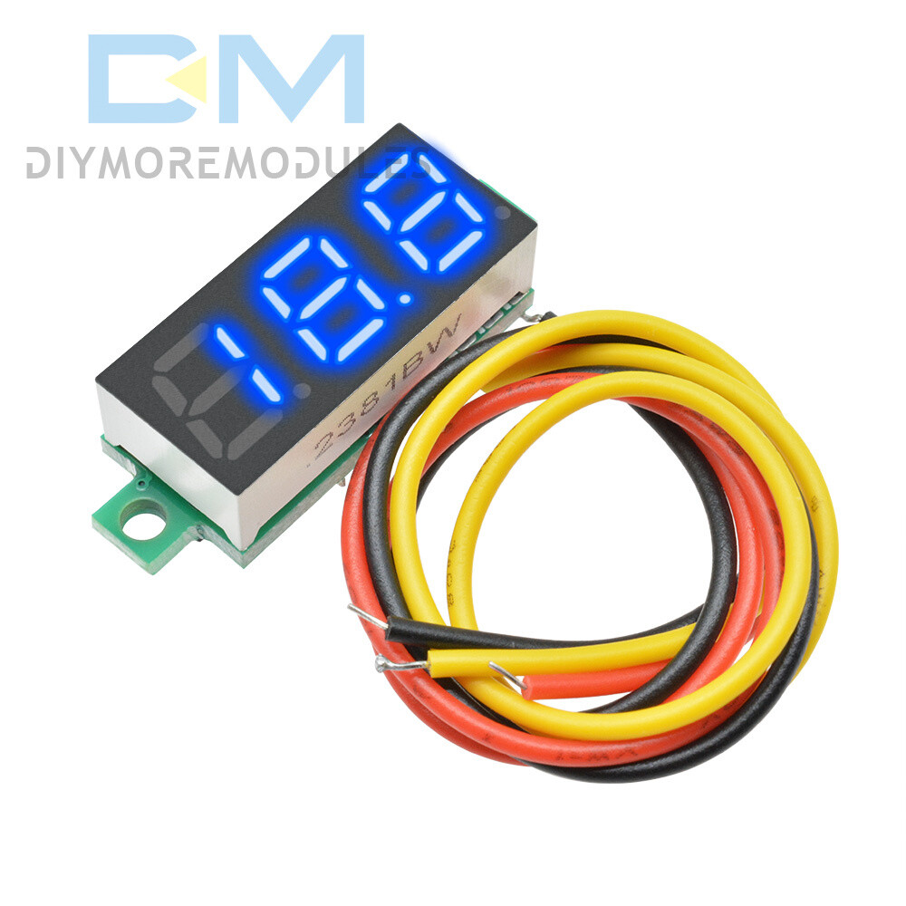 3-Wire 0.28" LED DC 0-100V Voltmeter Digital Display Voltage VOLT METER 12V 24V