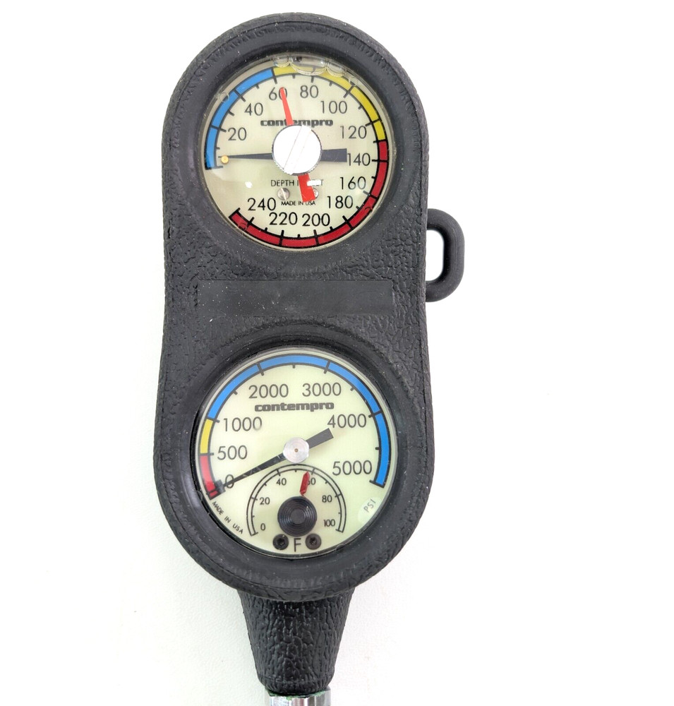 Contempro Navigator 3 Gauge Scuba Dive Complete Console SPG, Depth, Compass