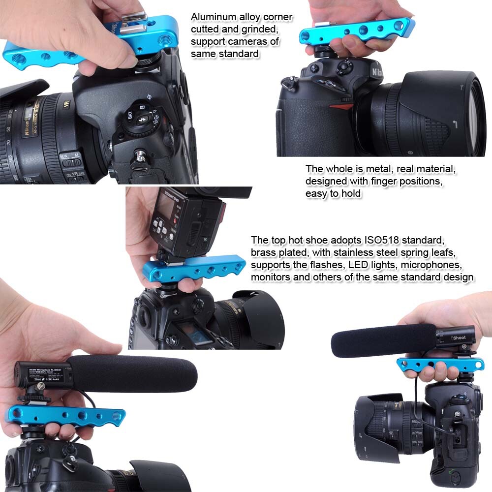Hand-held DC/DV Video Camera Holder Bracket Support Speedlite Flash LED Light