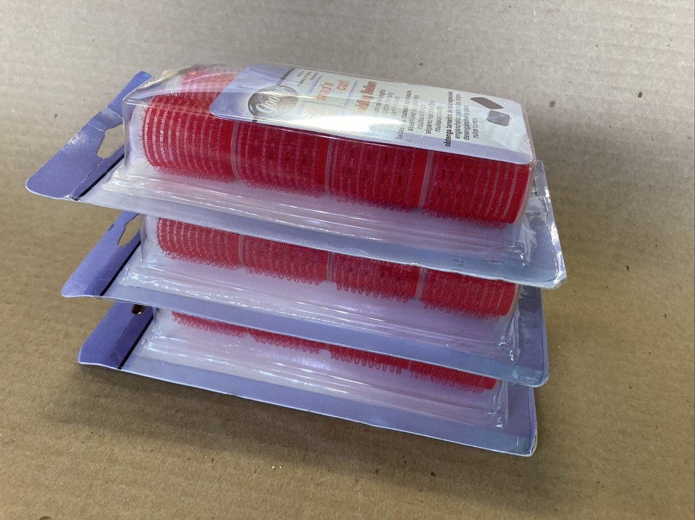 Goody Red MEDIUM Snap N’ Curl Self Holding Rollers Curlers (3 Sets/8) New 2000