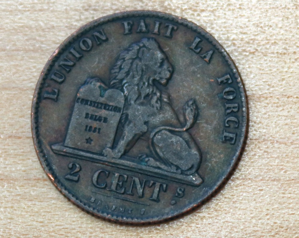 1844 Belgium 2 Centimes Leopold I