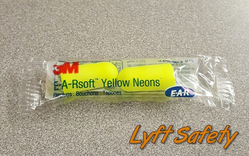 3M E-A-Rsoft Ear Plug Noise Reduction 33dB Yellow Neon Foam 1/Case = 10/Boxes