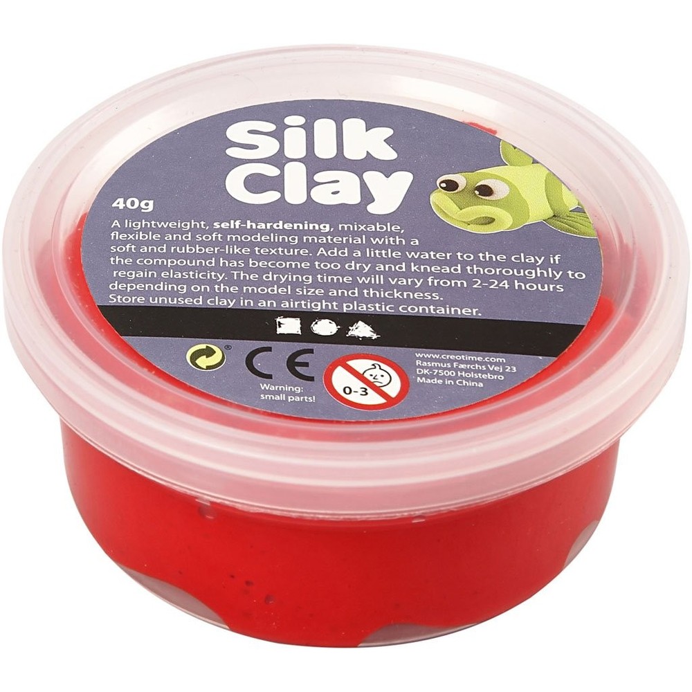 CREATIV 100263 Creativ 40 g Silk Clay, Red