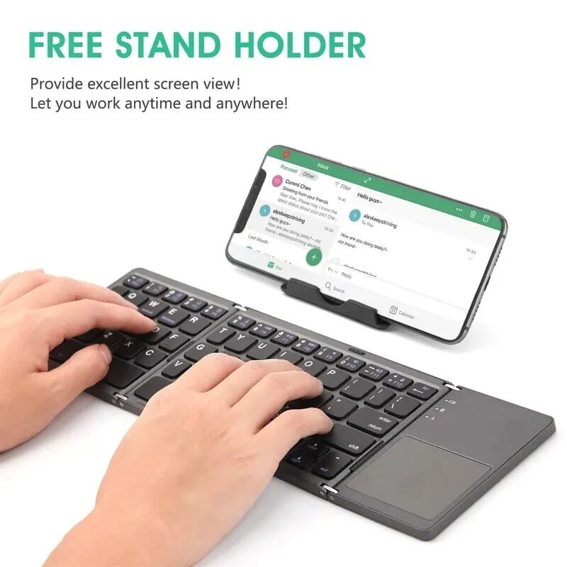 Mini Folding Wireless Bluetooth Keyboard With Touchpad for Laptop Tablet Phone