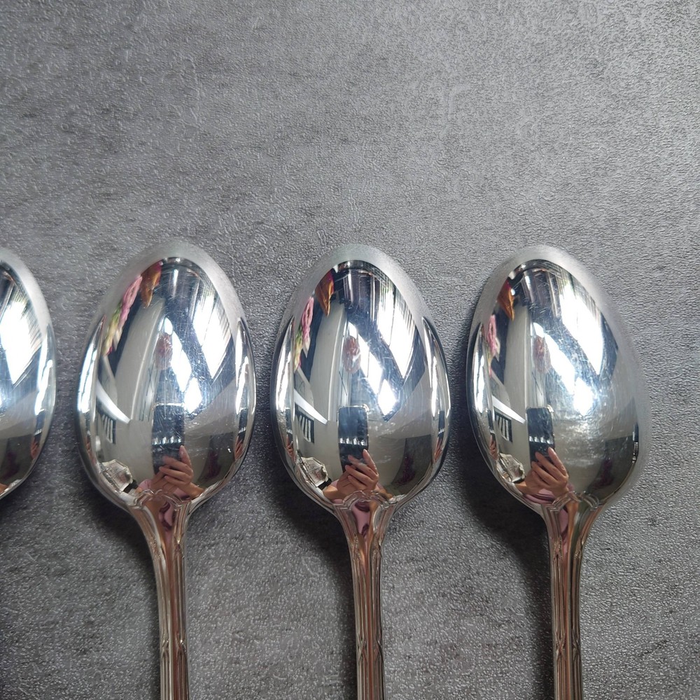 Christofle Rubans Coffee Spoon 6pcs Silverplate Flatware Excellent