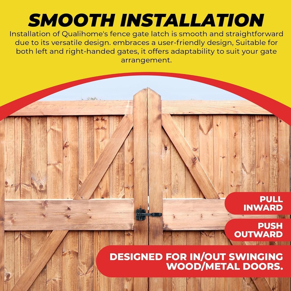 Versatile Garden Gate Latch with Automatic Locking and Quick Install Features