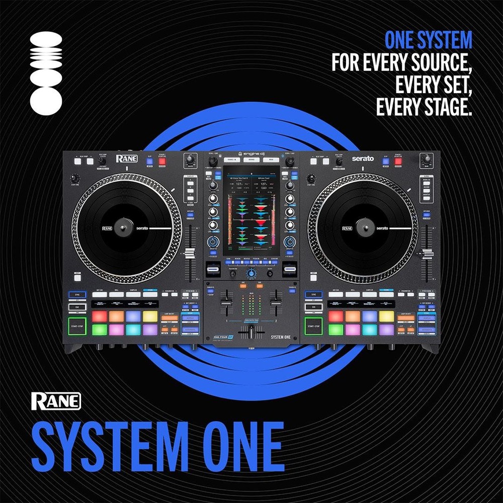 Rane SYSTEM ONE Motorized Platters Stems Standalone DJ System Silver Case