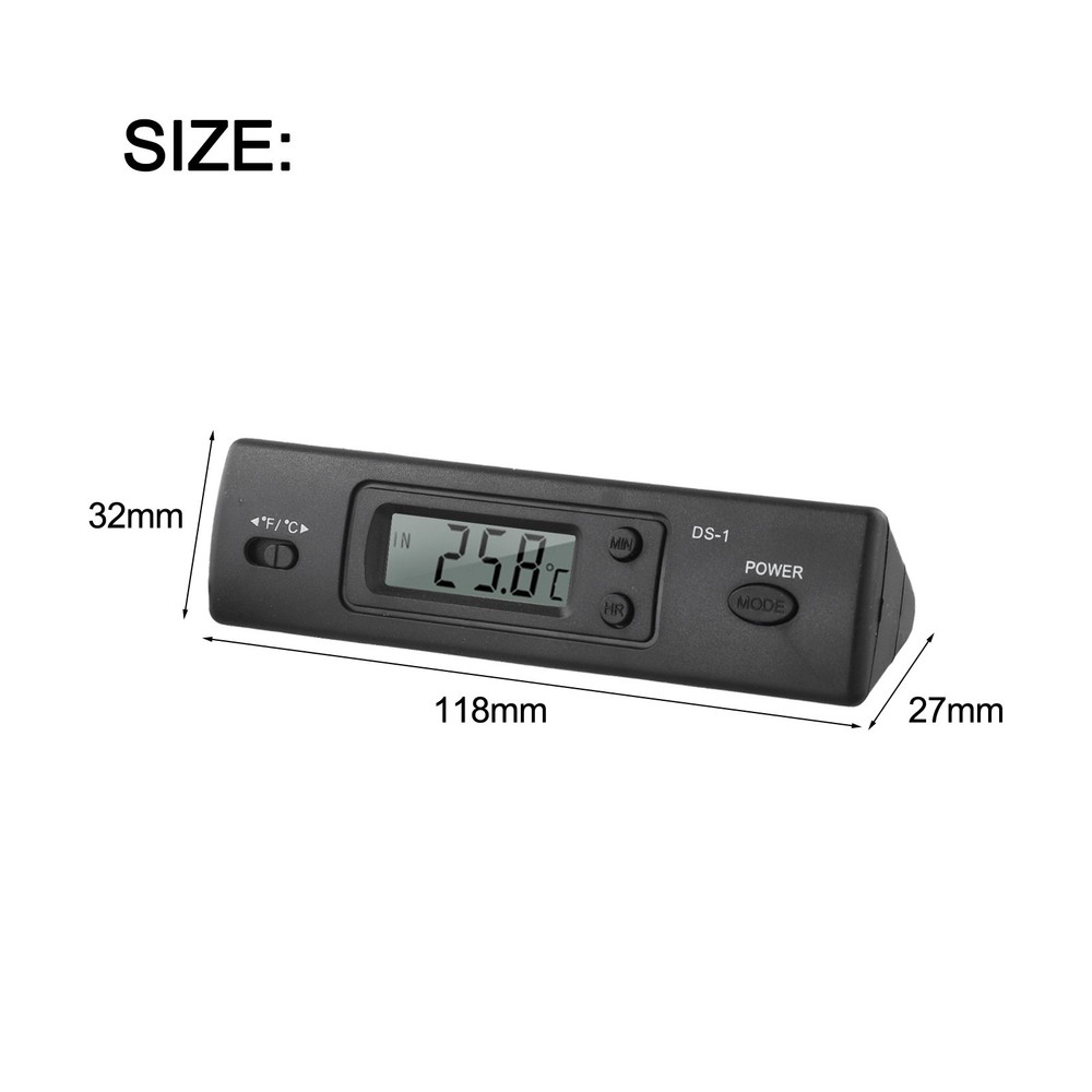 Car Thermometer LCD Screen Digital Clock Multi Function Temperature Display