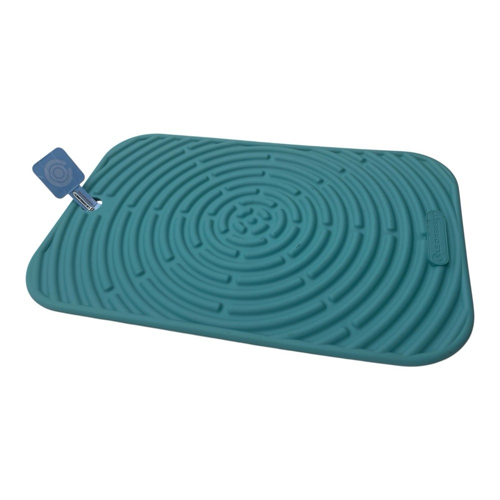 Le Creuset Turquoise Silicone Trivet Mat Potholder Rectangular Hot Pad