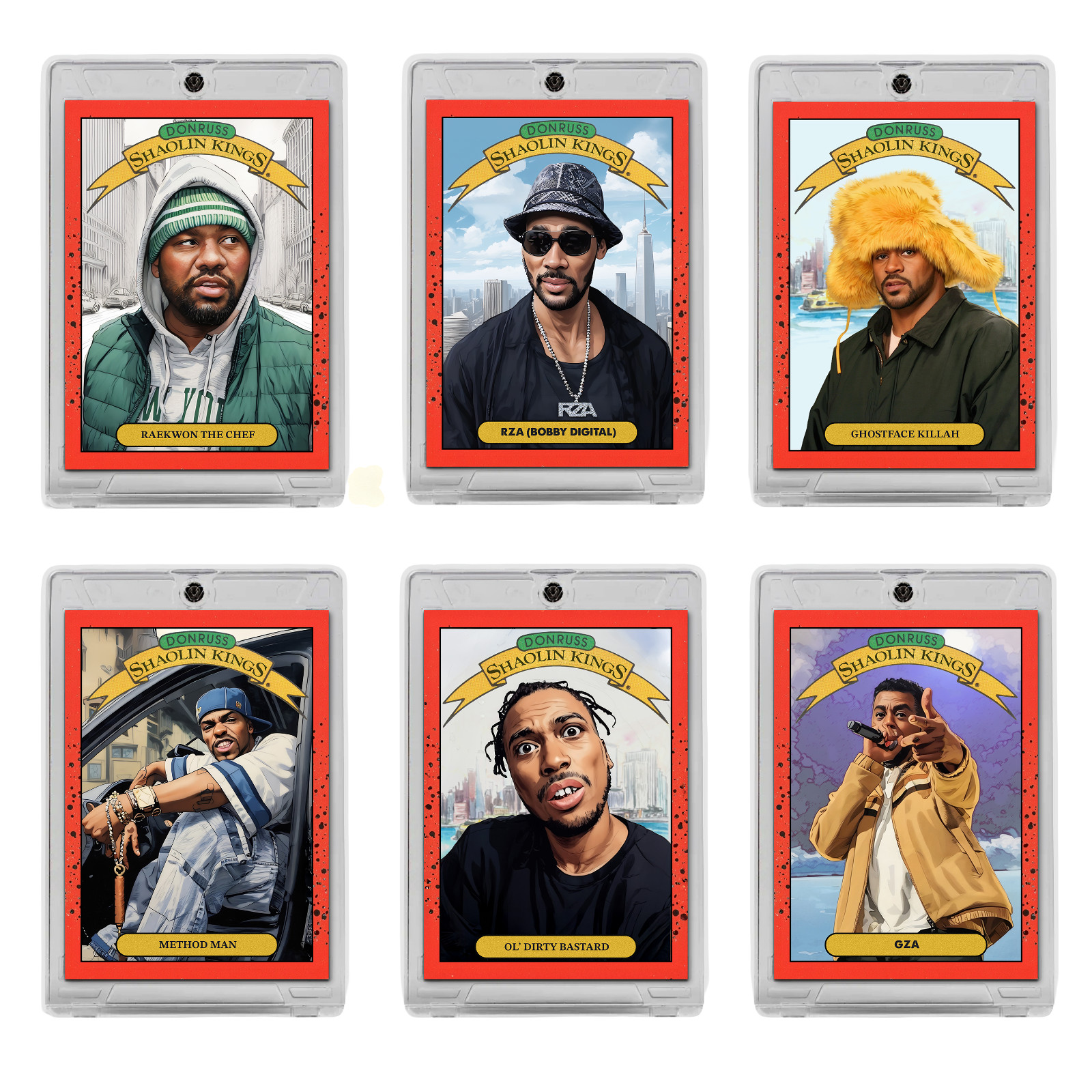 Wu-Tang Shaolin Kings 9 Card Hip Hop Trading Card SET RZA ODB GHOSTFACE KILLAH