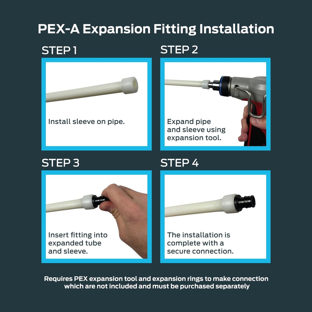 Poly Expansion 90 Degree Coupling for PEX-A Pipe Plumbing Fitting 0.75 In