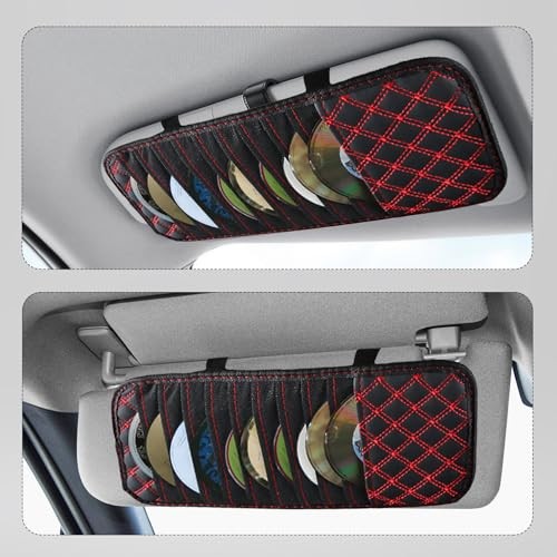 DVD Vehicle Visor, Large Capacity CD Visor Case, Waterproof Car Sunvisor CD