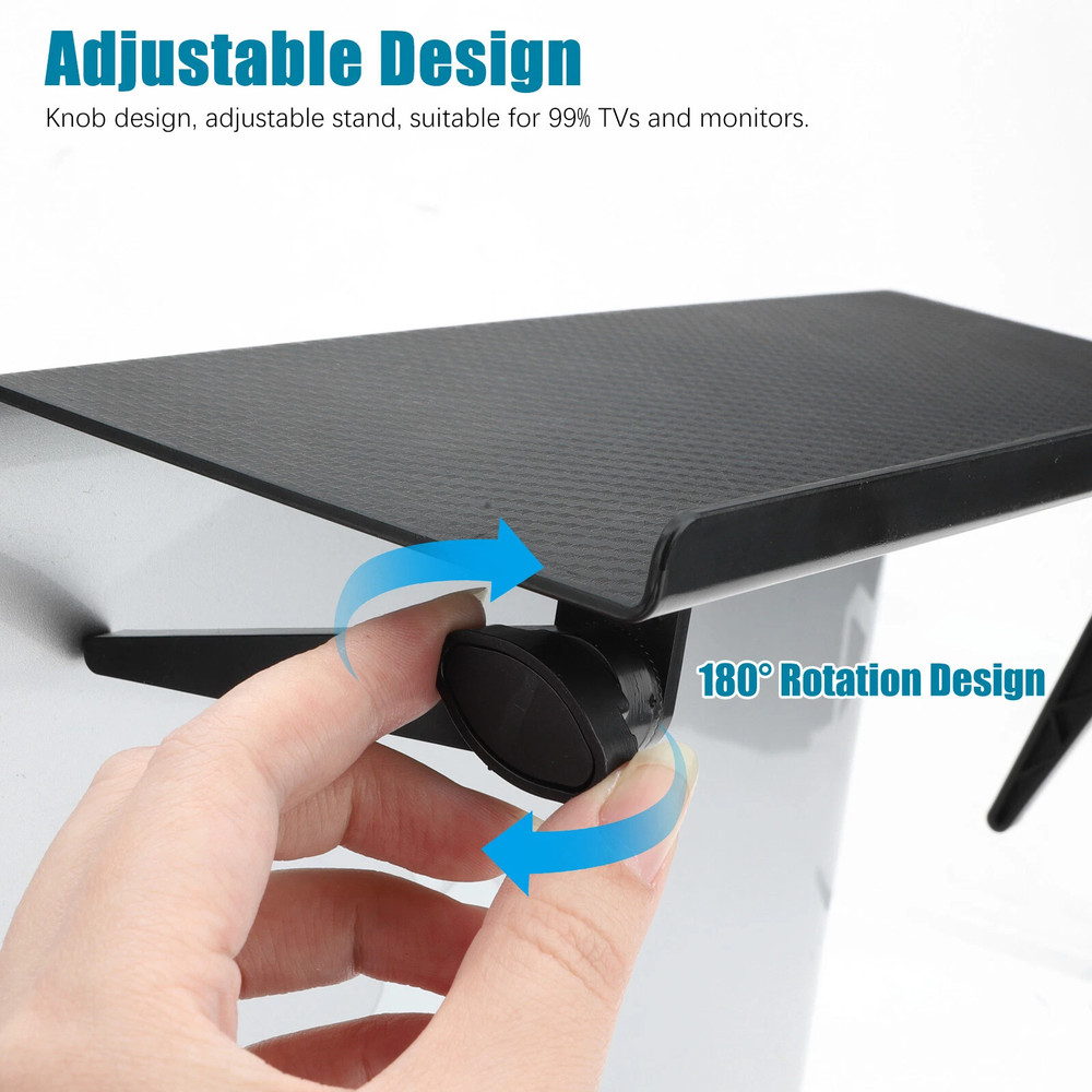 TV Computer Screen Caddy Top Shelf Desktop Stand Adjustable Storage Rack Holder