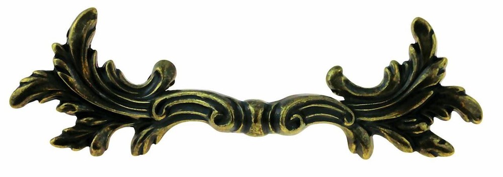 3" French Provincial Leaf Pull Antique Brass
