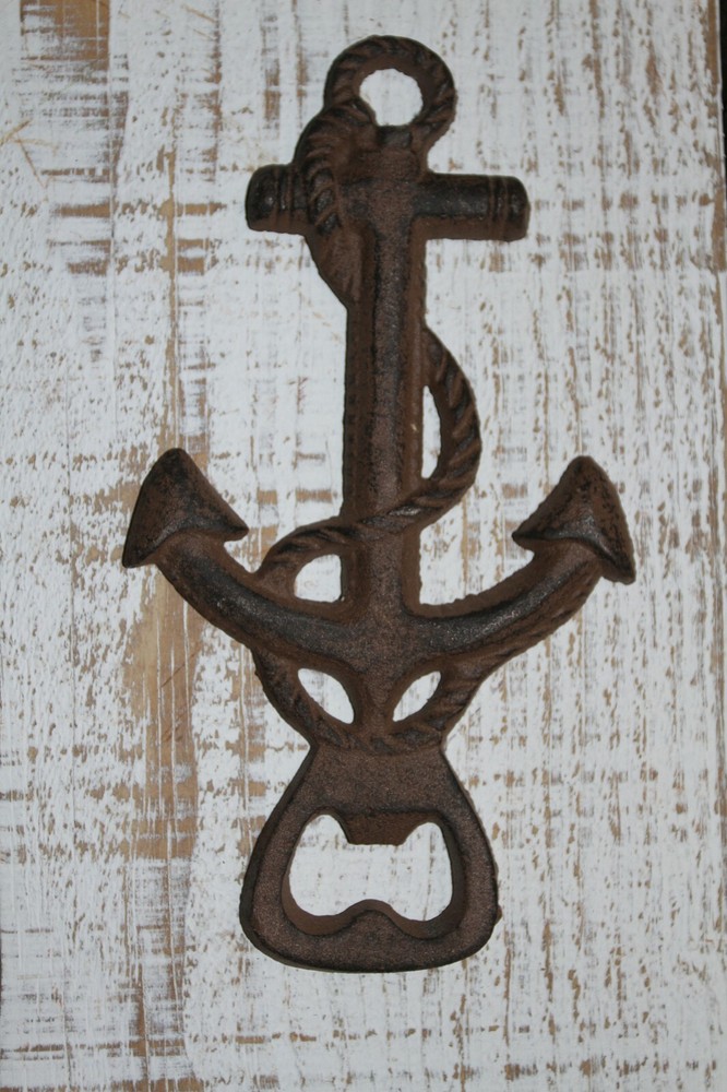 Parrot / Anchor Bottle Openers, Cast Iron, 4 items DB