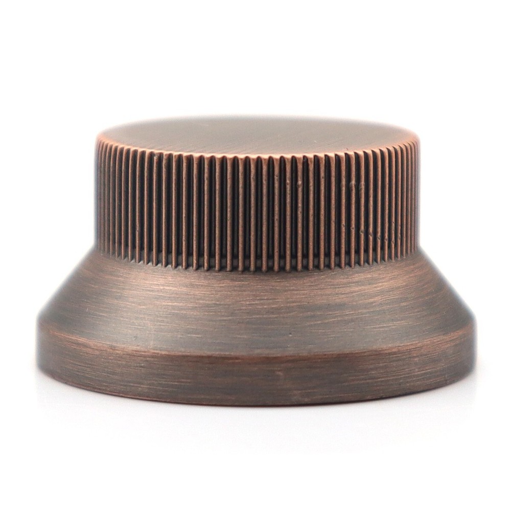 4Pcs Metal Red Copper Hat Flat Top Bass Knobs Guitar Knobs Push-in Control Knobs