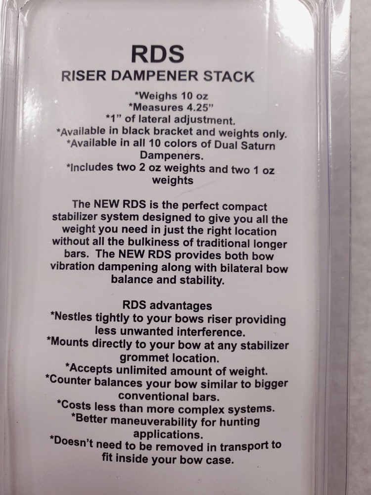 STOKERIZED ARCHERY RDS Riser Dampener Stack Black Compound Bow Stabilizer