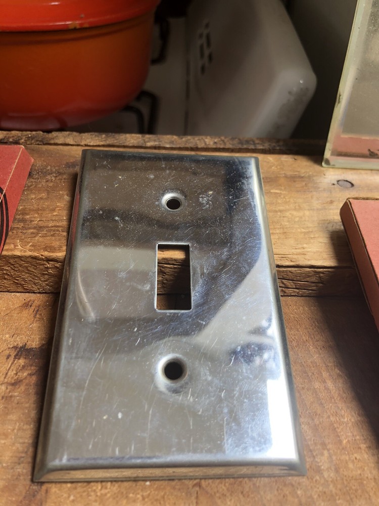 Vintage GE Monowatt Switchplate Covers Mirror Chrome
