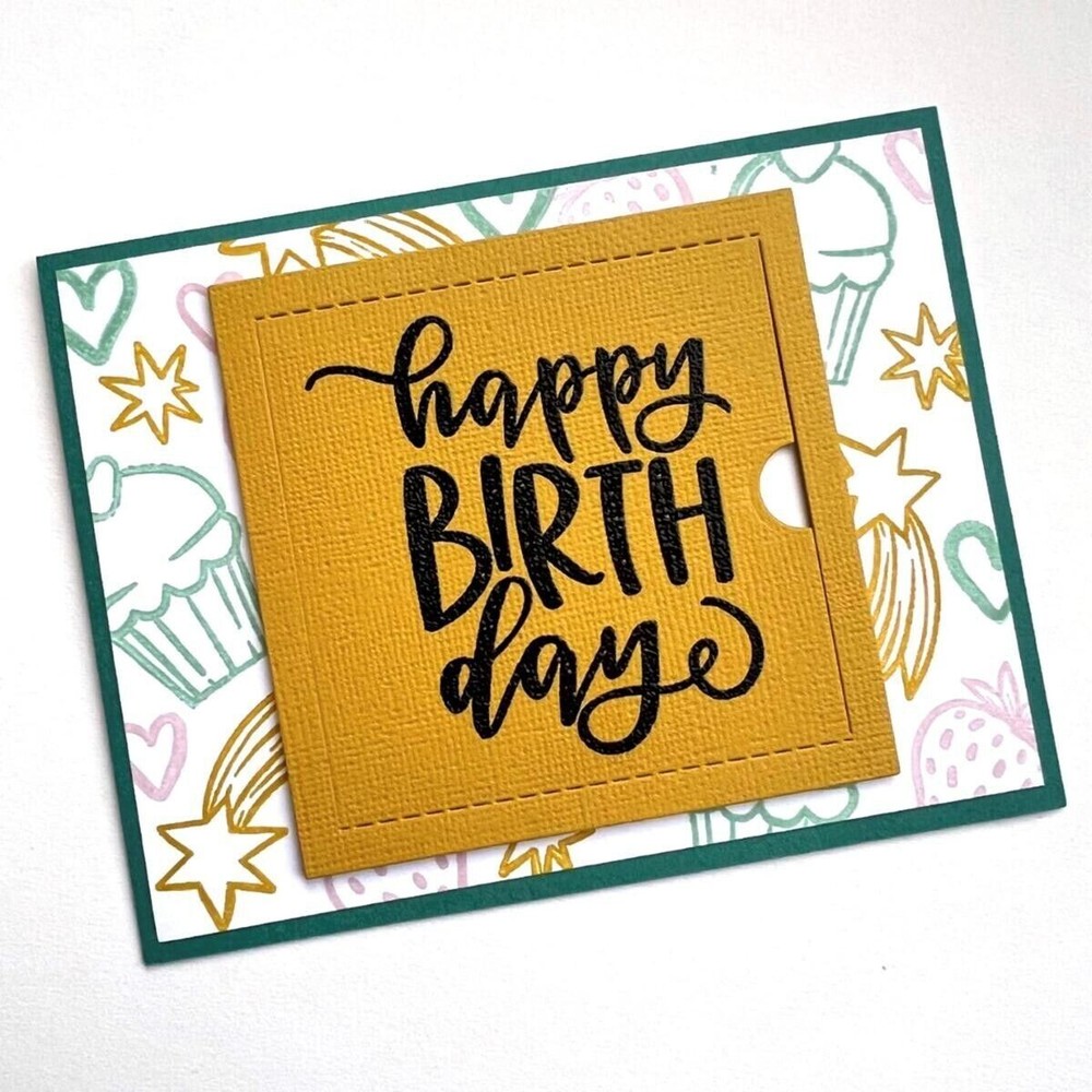 Diamond Press Surprise Message Stamp & Die Set New