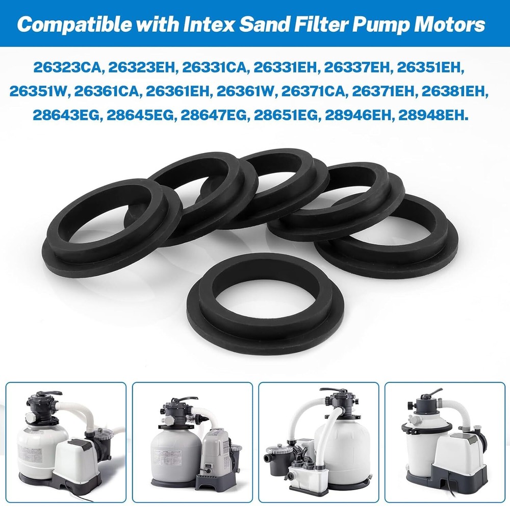 Pool L-Shape O-Ring Gasket Replacement for Intex Sand Filter Pump black