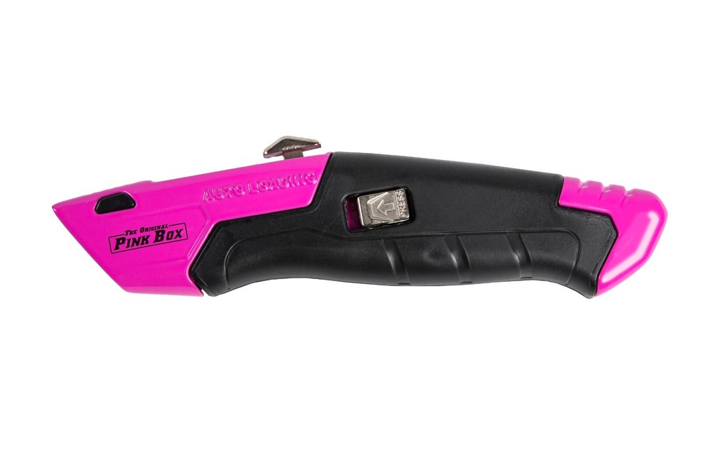 Utility Knife Auto-Loading & Retractable w/ On-Tool Blade Storage, Pink