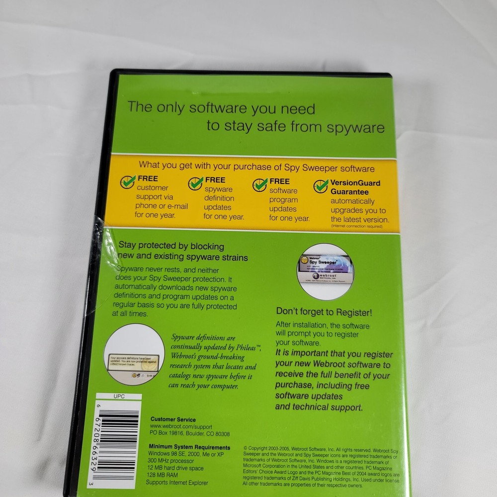 Webroot Spy Sweeper Windows Vista, XP 2003-2008 Software single PC Untested