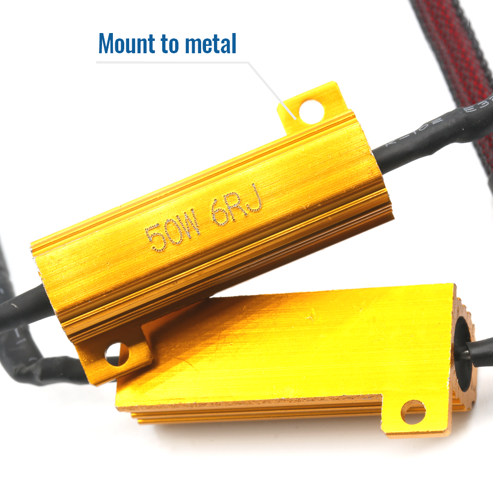 2PC 7443 7440 LED Decoder Load Resistor Canbus Error Canceller Fix Hyper Flash