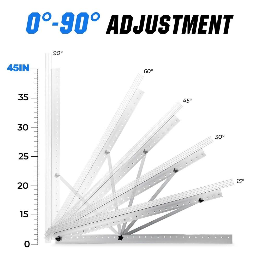 Solar Panel Mount Brackets, 2 Sets 45 inch Adjustable with Foldable Tilt Legs...