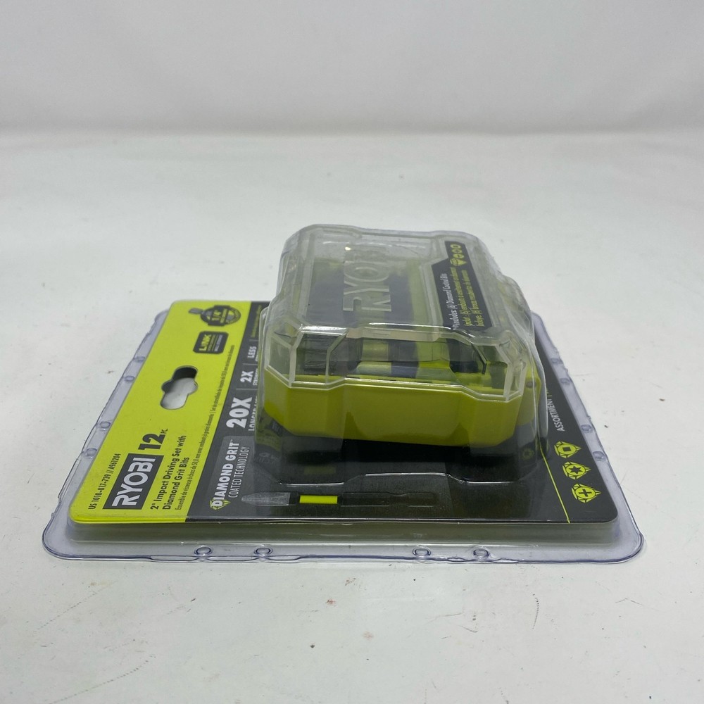 Ryobi 12-Pc 2" Diamond Grit Impact Driver Bit Set - Green