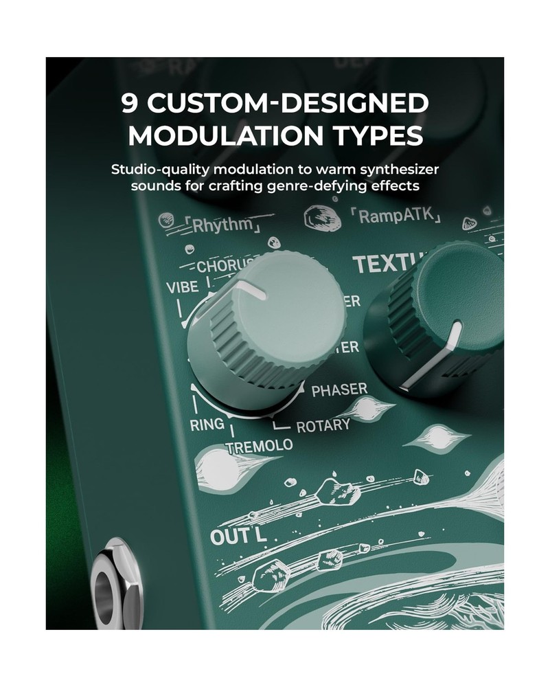 Sprout Modulation Guitar Pedal for Electric Guitar with CTRL Input, 9 Effects...
