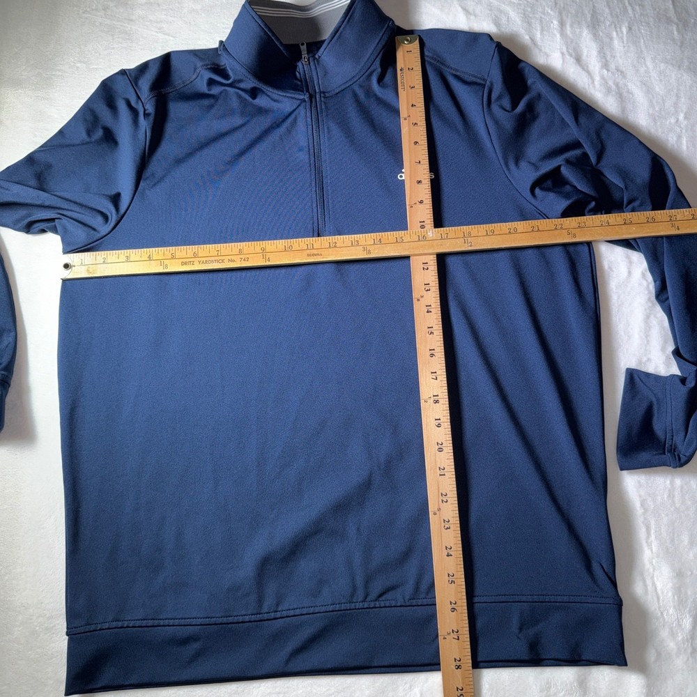 Adidas Golf Quarter Zip Pullover Navy Blue Performance Stretch Athletic Jacket L