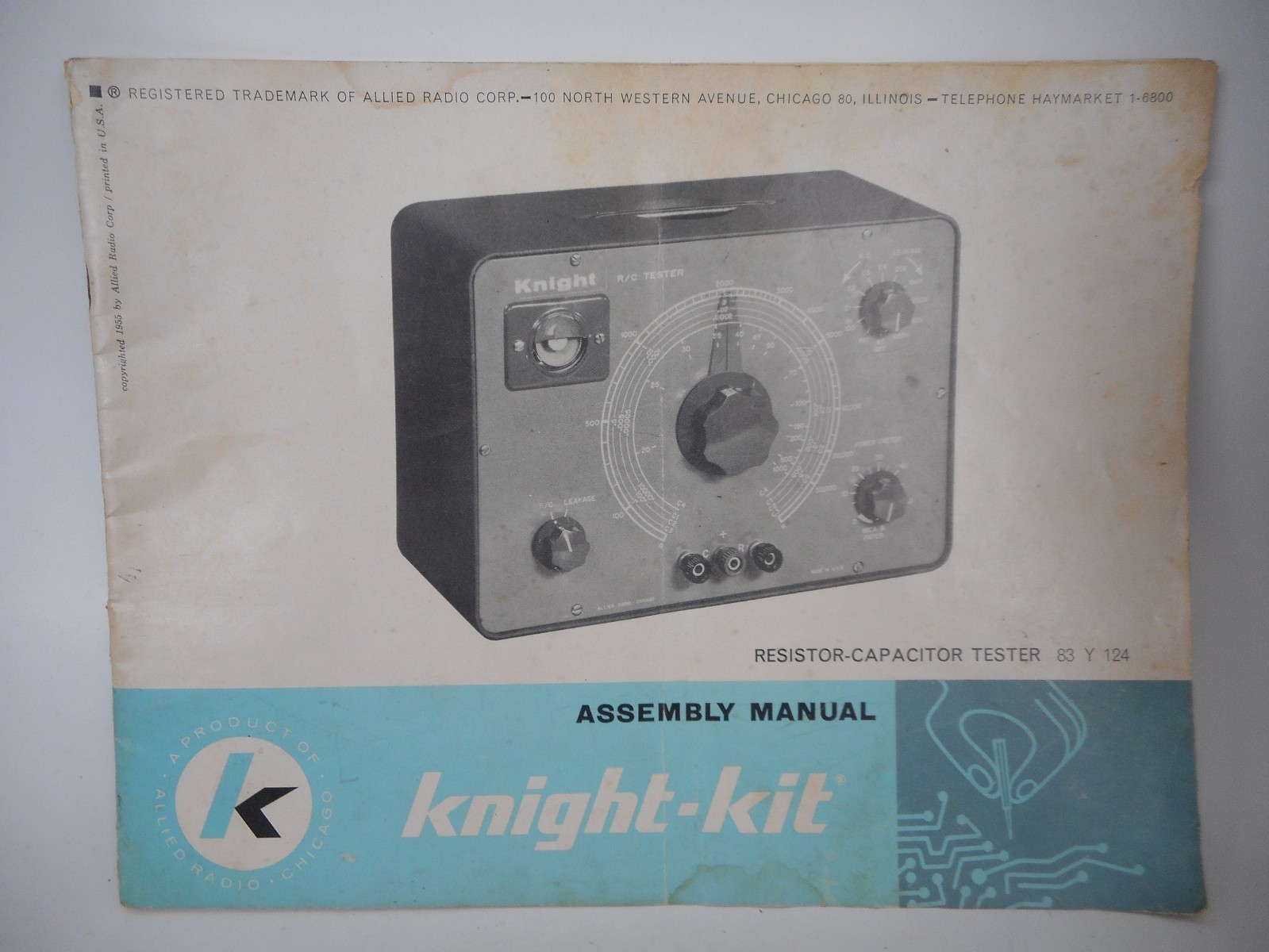 Assembly Manual Knight-Kit 83 Y 124 RESISTOR-CAPACITOR TESTER