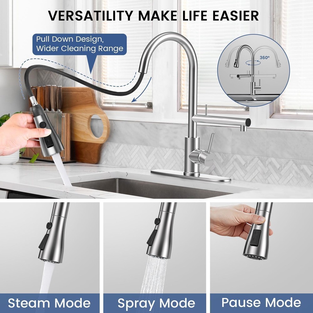 Kitchen Faucets, Upgraded Filter Water Kitchen Faucet with Pull Down Sprayer,...