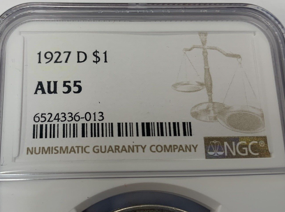 1927 D Peace Silver Dollar ~ NGC AU 55