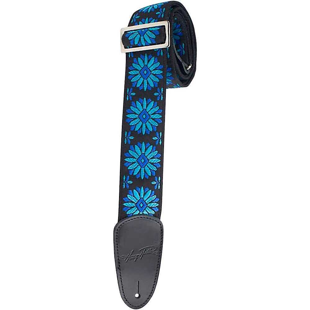 Henry Heller Jacquard Deluxe Series Guitar Strap Blue