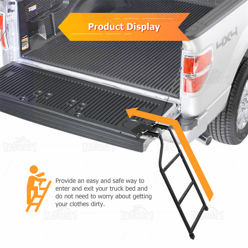 Tailgate Ladder Step Capacity 300lbs For 2009-2017 2018 Dodge Ram 1500 2500 3500