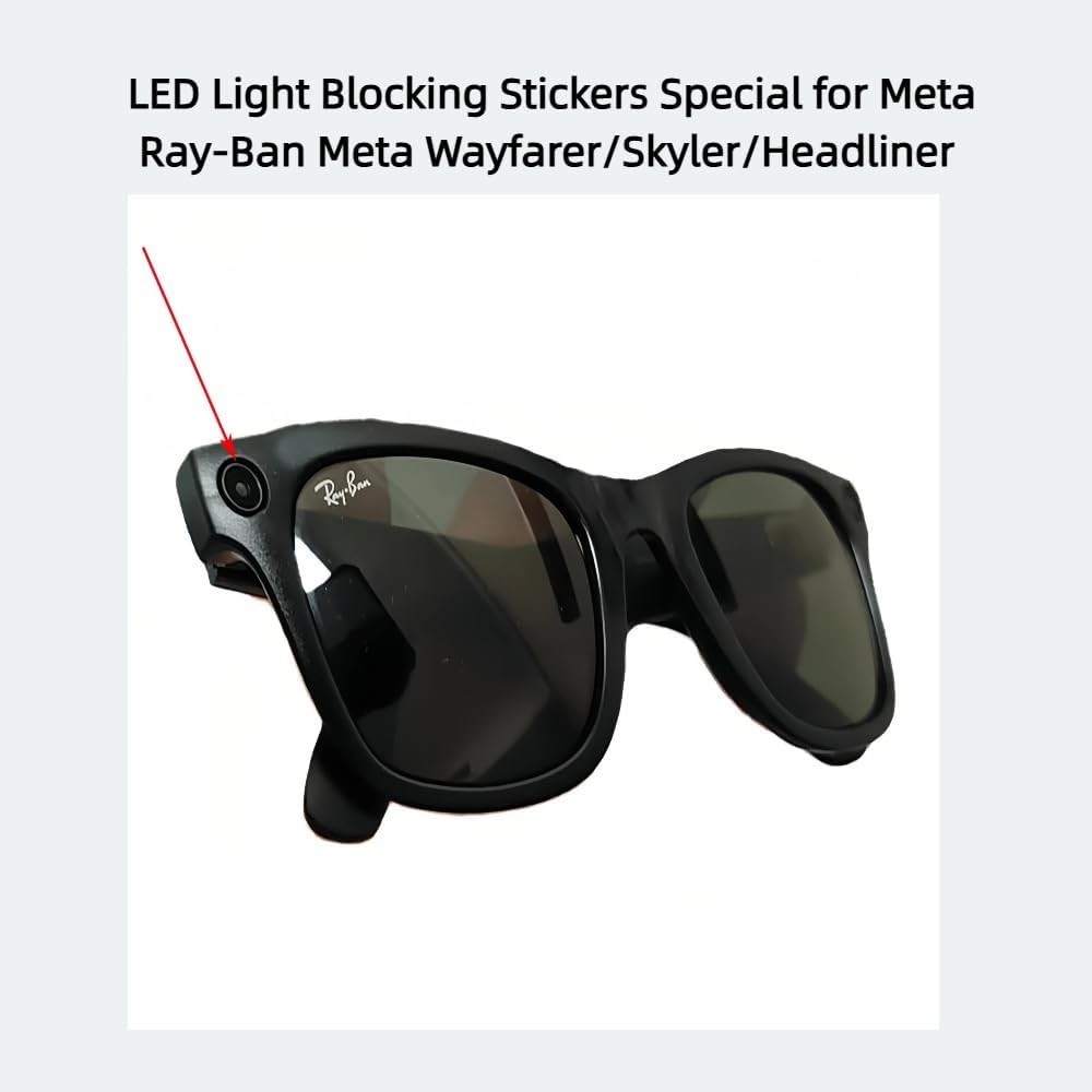 100pcs LED Light Blocking Stickers for Ray-Ban Smart Glasses – Restickable Black